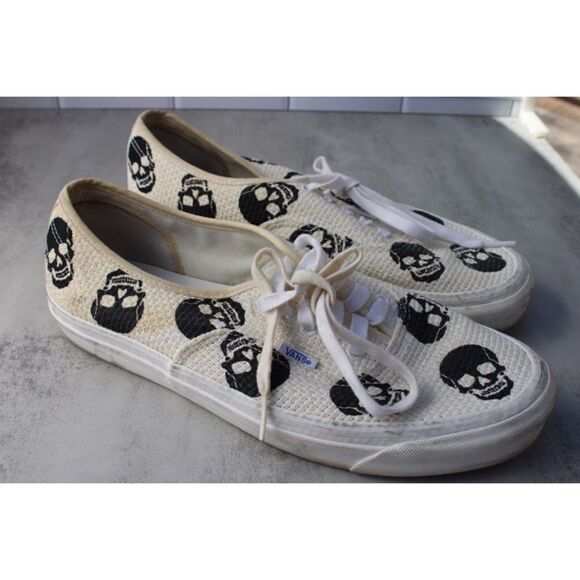 Vans Authentic 44 Dx Anaheim Factory Needlepoint Skulls Mens Size 11 - Picture 1 of 6